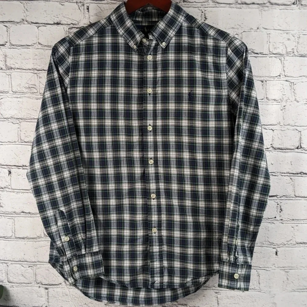 Ralph Lauren boys 14/16 plaid long sleeve shirt - Picture 2 of 7